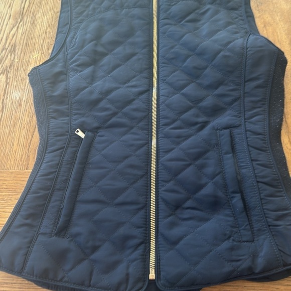 Zara Puffer Vest Women's Size XS Navy Blue Quilted Equestrian Pockets Fall - Picture 4 of 8